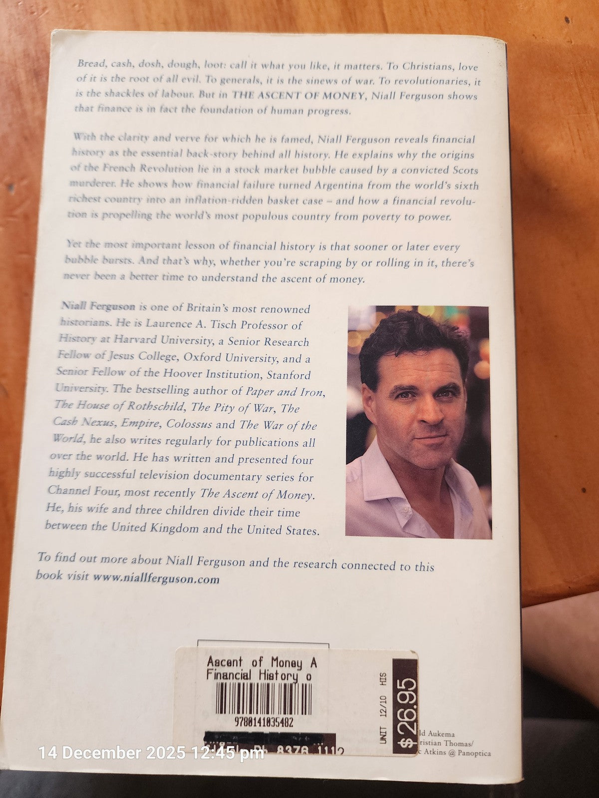 The Ascent of Money A Financial History of the World by Niall Ferguson