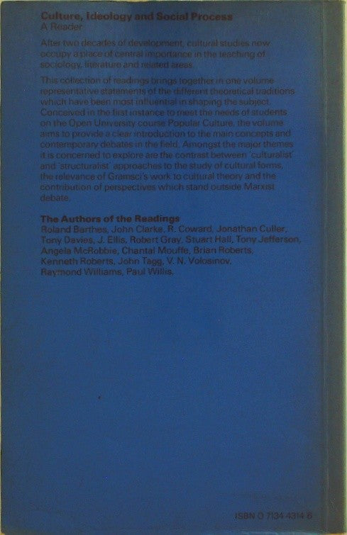 Culture, Ideology and Social Process