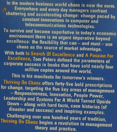 Thriving on Chaos Handbook for a Management Revolution