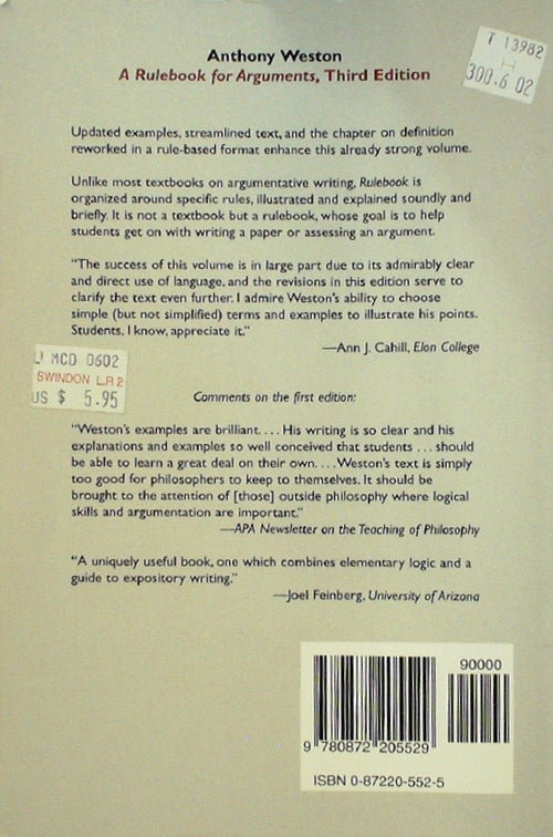 A Rulebook for Arguments