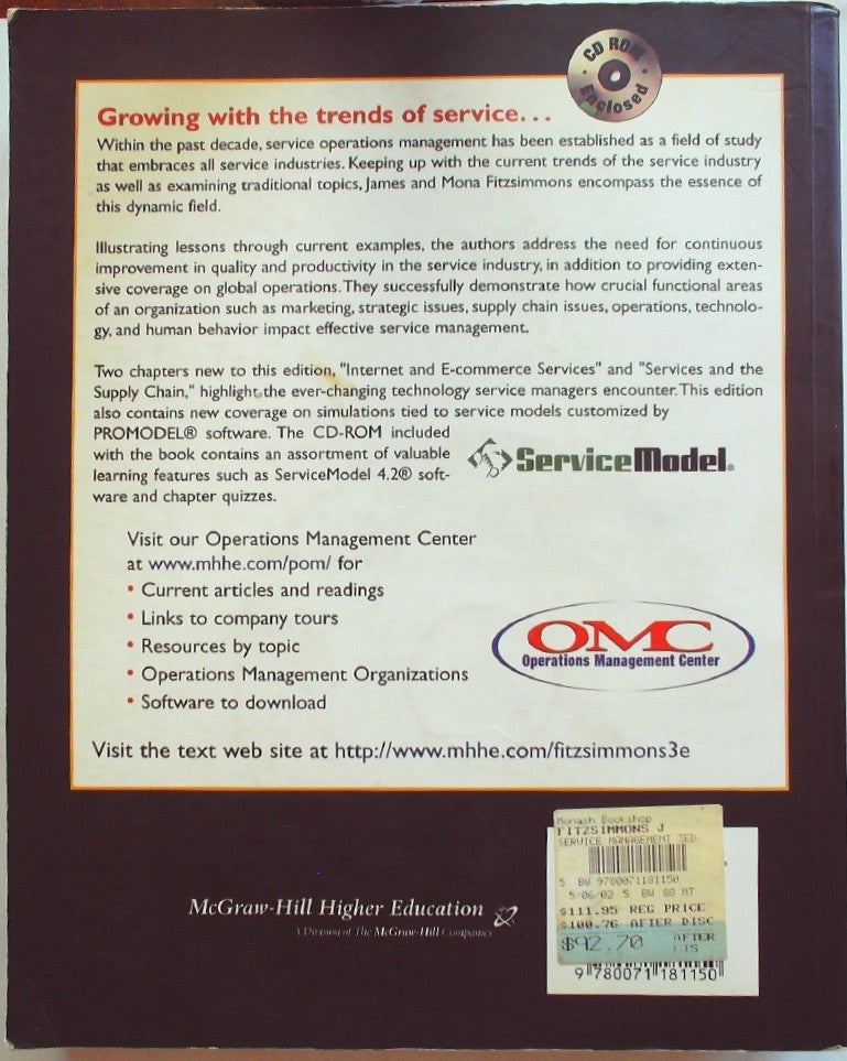 Service Management Operations, Strategy, and Information Technology