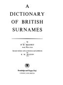 A Dictionary of British Surnames