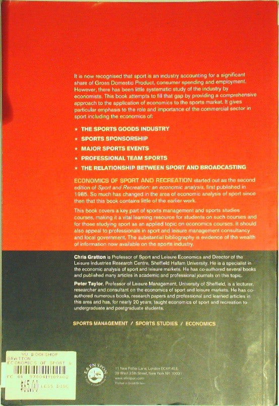 The Economics of Sport and Recreation: An Economic Analysis