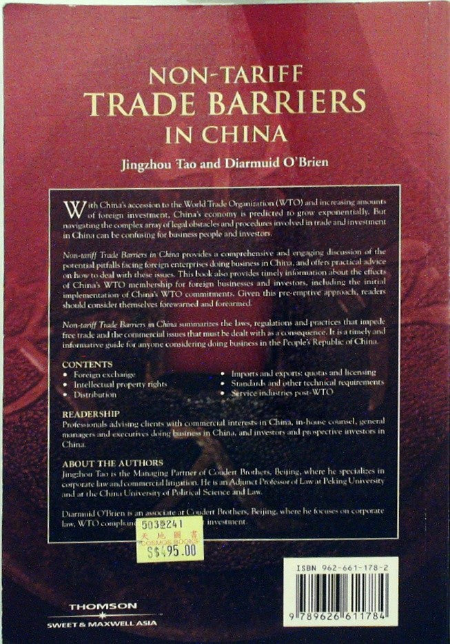 Non-tariff Trade Barriers in China by Jingzhou Tao