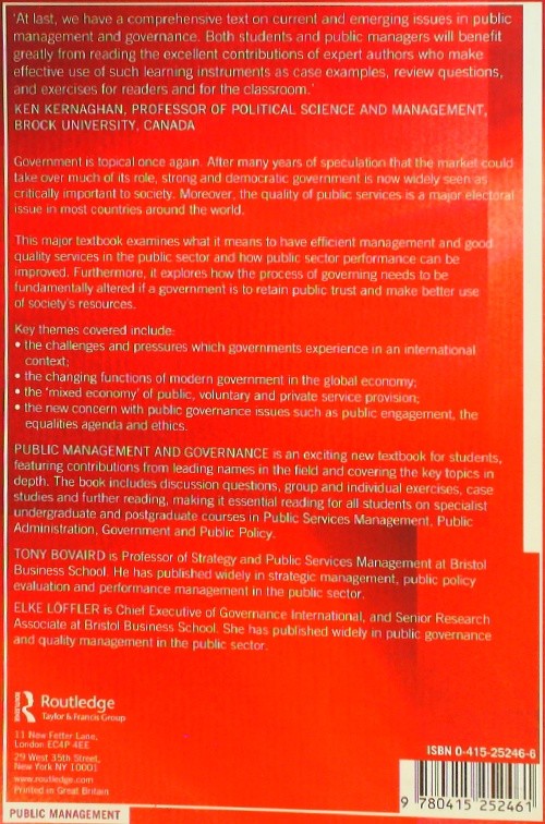Public Management and Governance